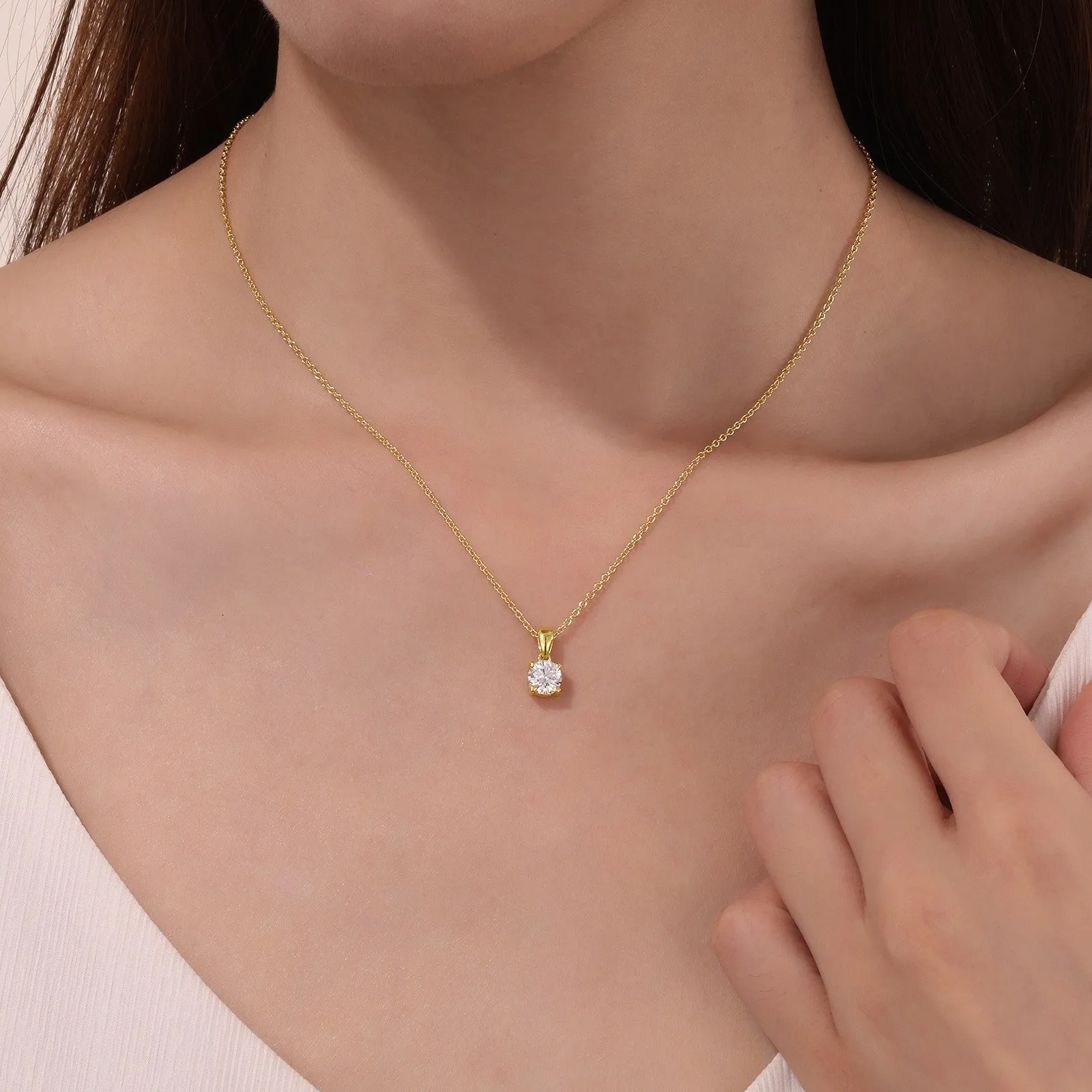 1 CTW 4-Prong Solitaire Necklace