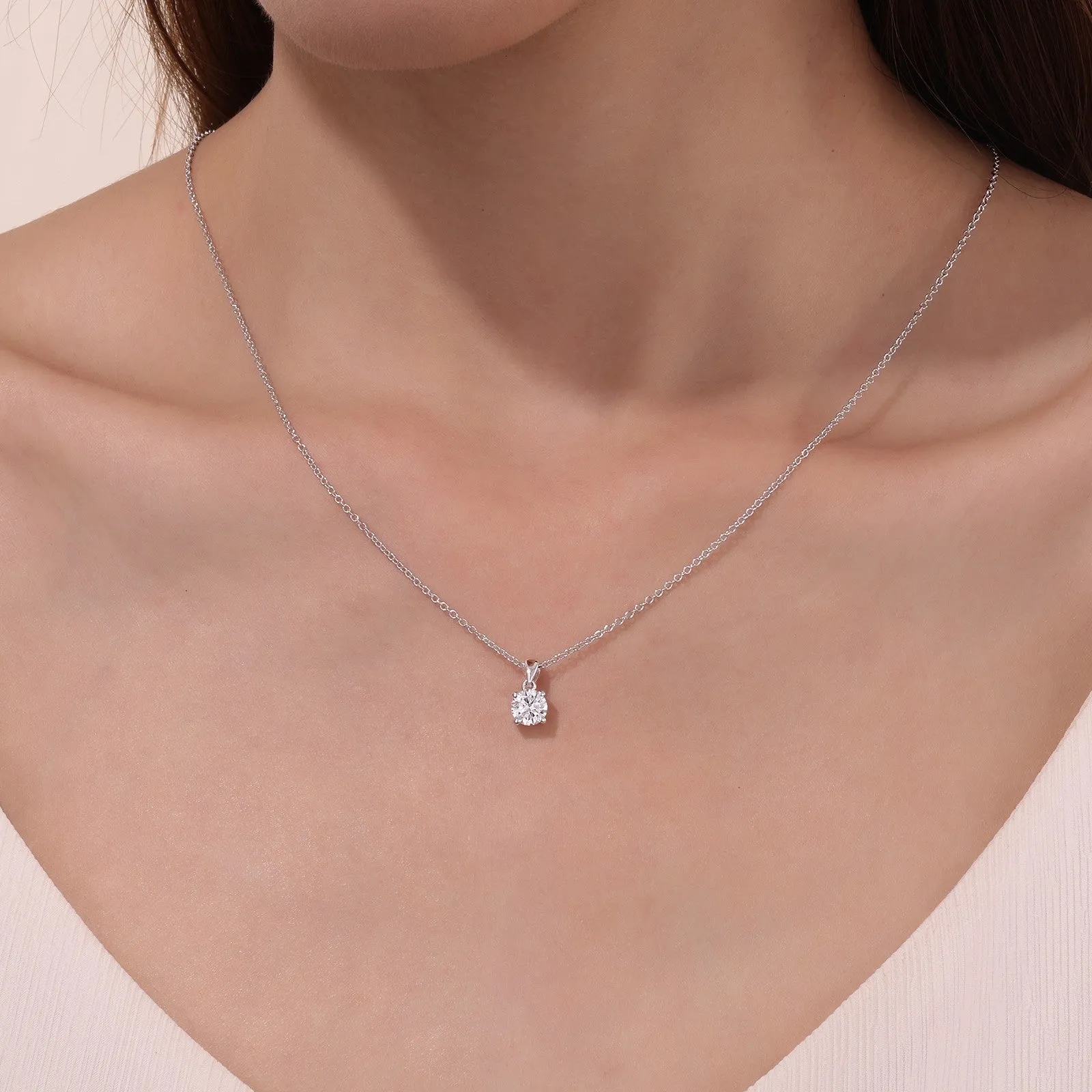 1 CTW 4-Prong Solitaire Necklace