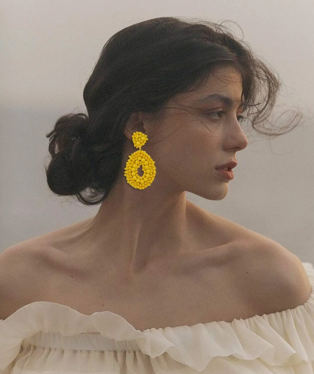 2 Statement Drop Earrings for Women Bohemian Beaded Hoop Dangle Earrings Tassel Handmade Earrings