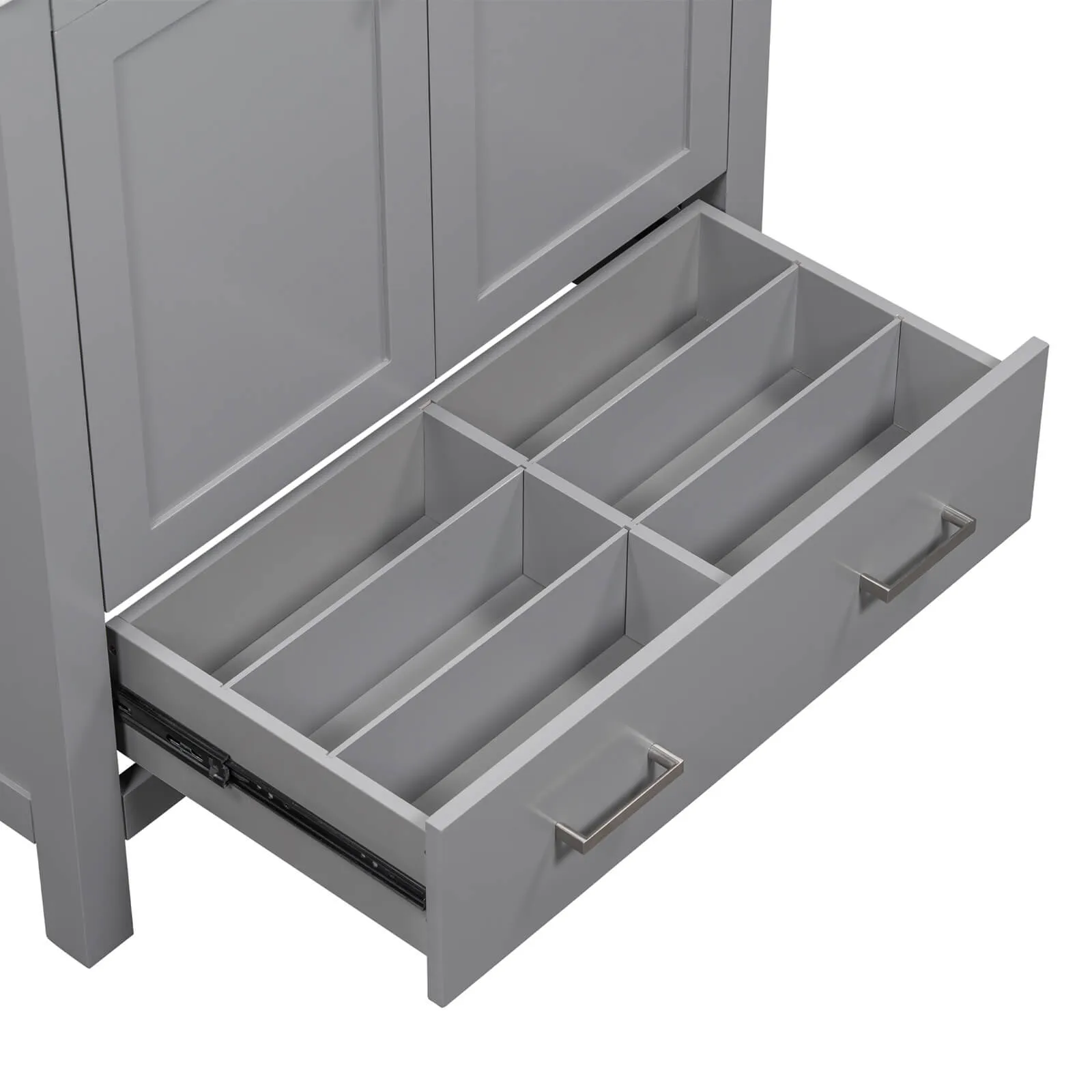 30'' Gray Bathroom Vanity with Built-In Shelf
