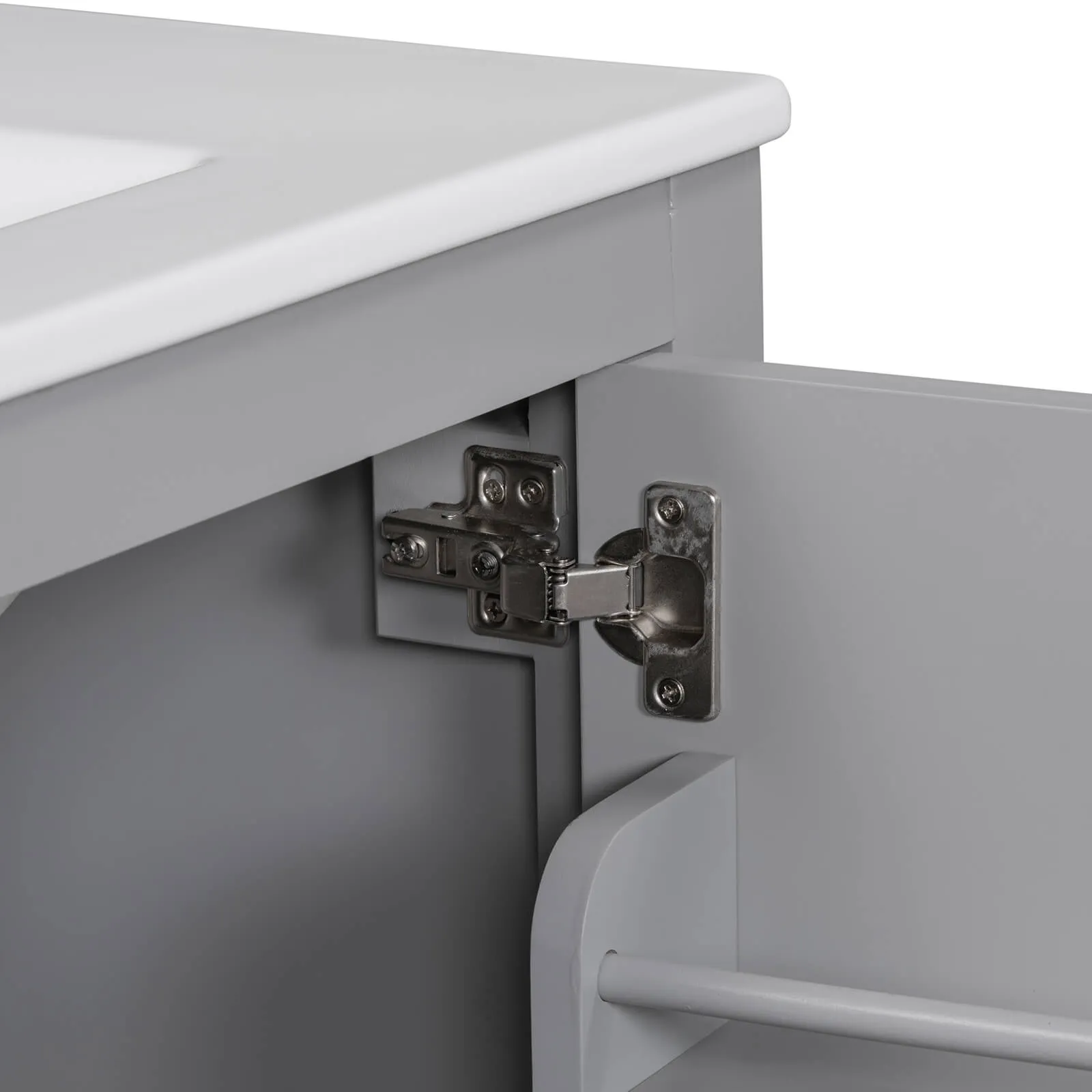 30'' Gray Bathroom Vanity with Built-In Shelf