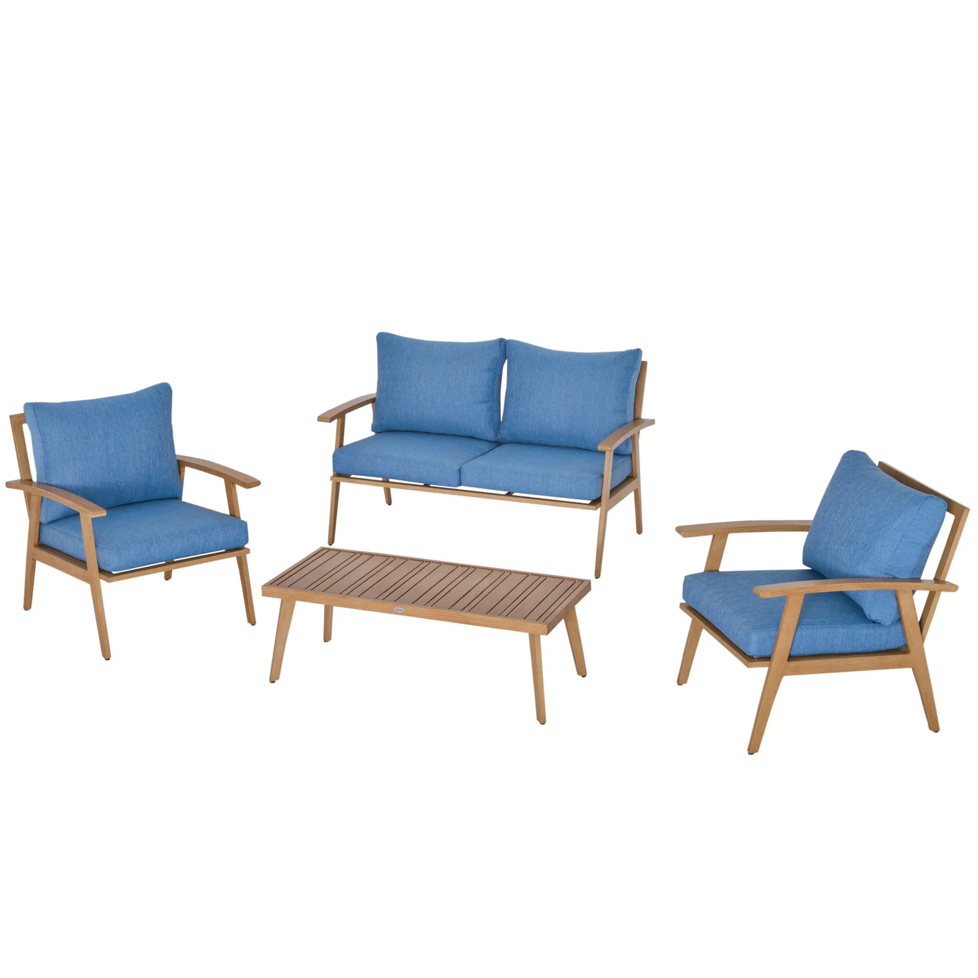 4pc Outdoor Garden Patio Furniture Set - Blue