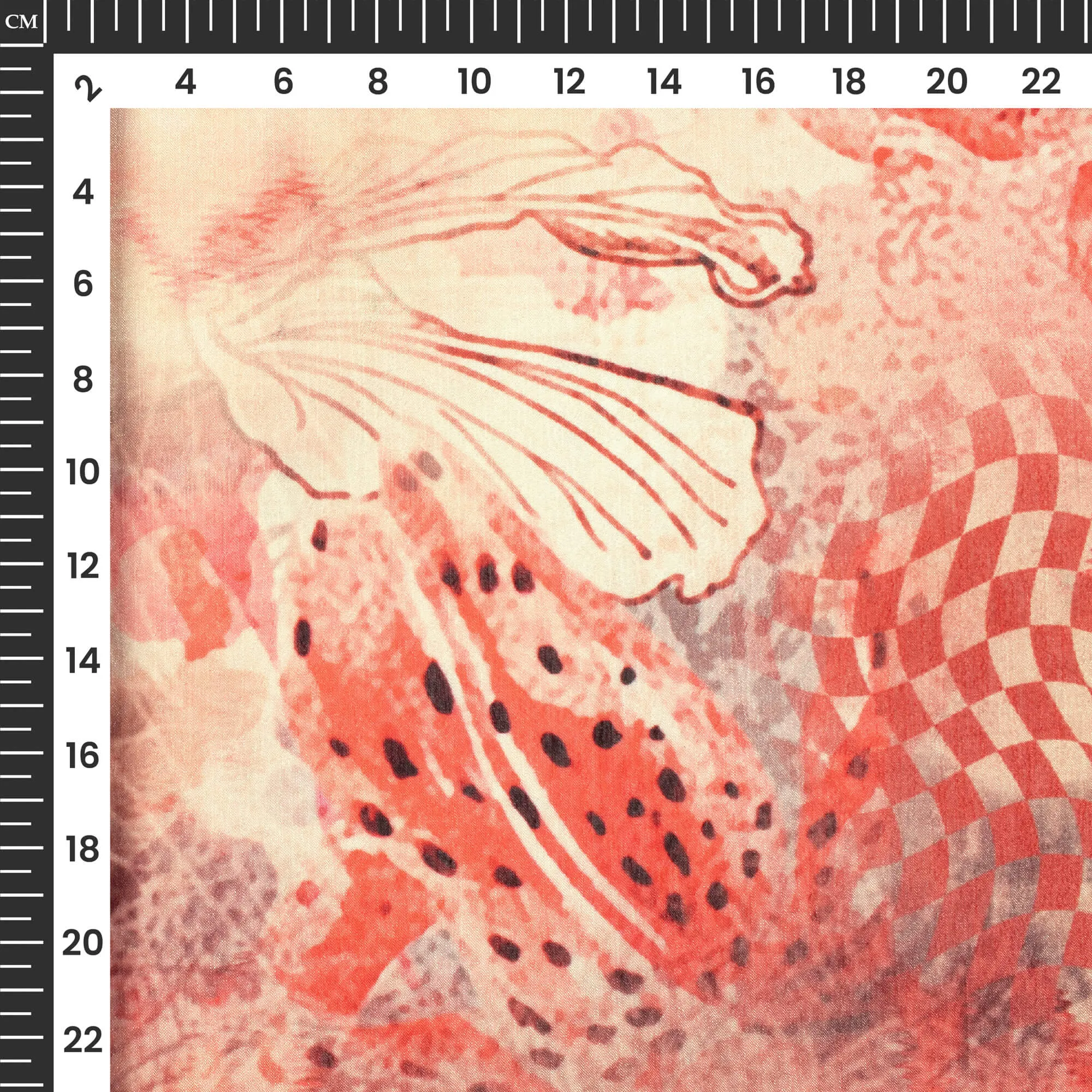 Abstract Digital Print Poly Chinnon Chiffon Fabric