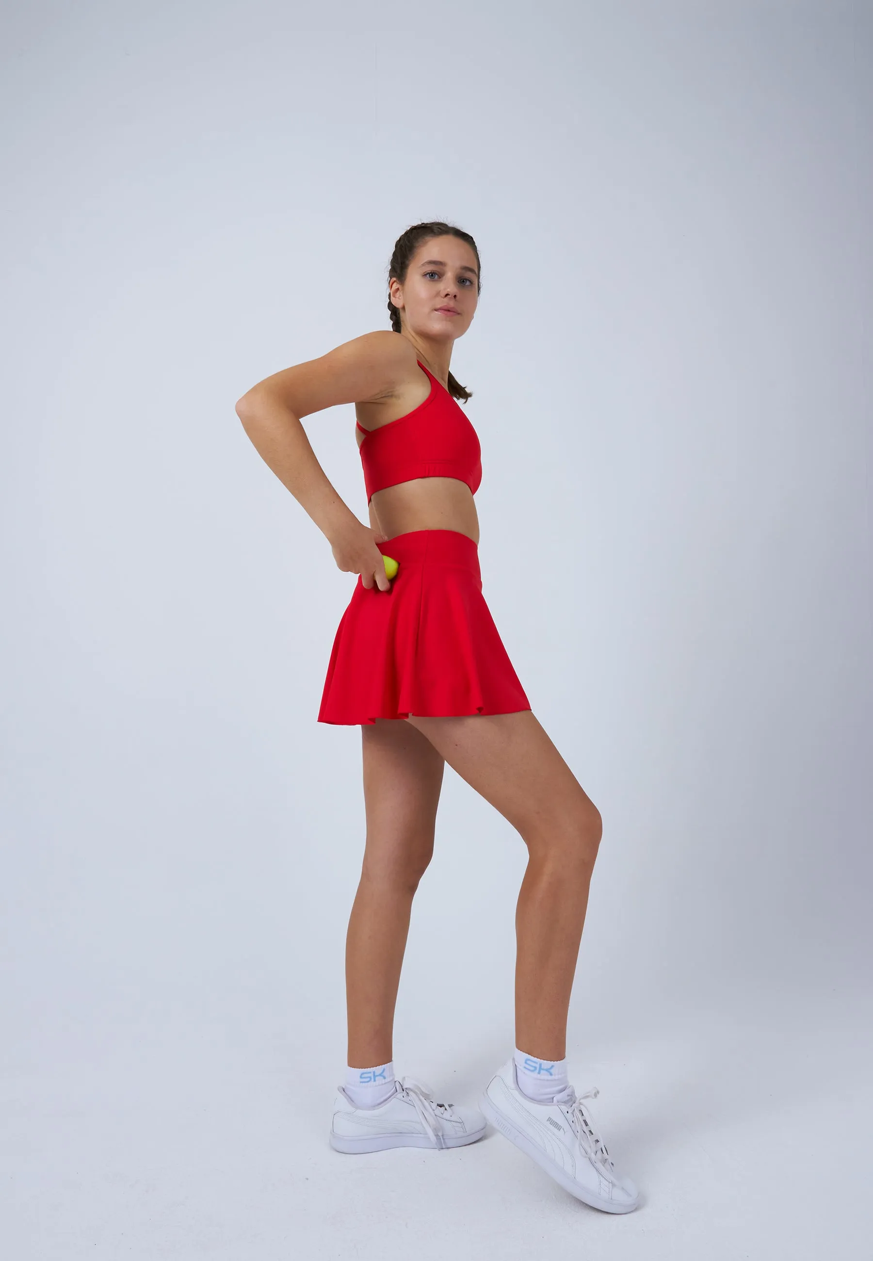 Advantage Ball Belt Tennisskirt / Skort, red
