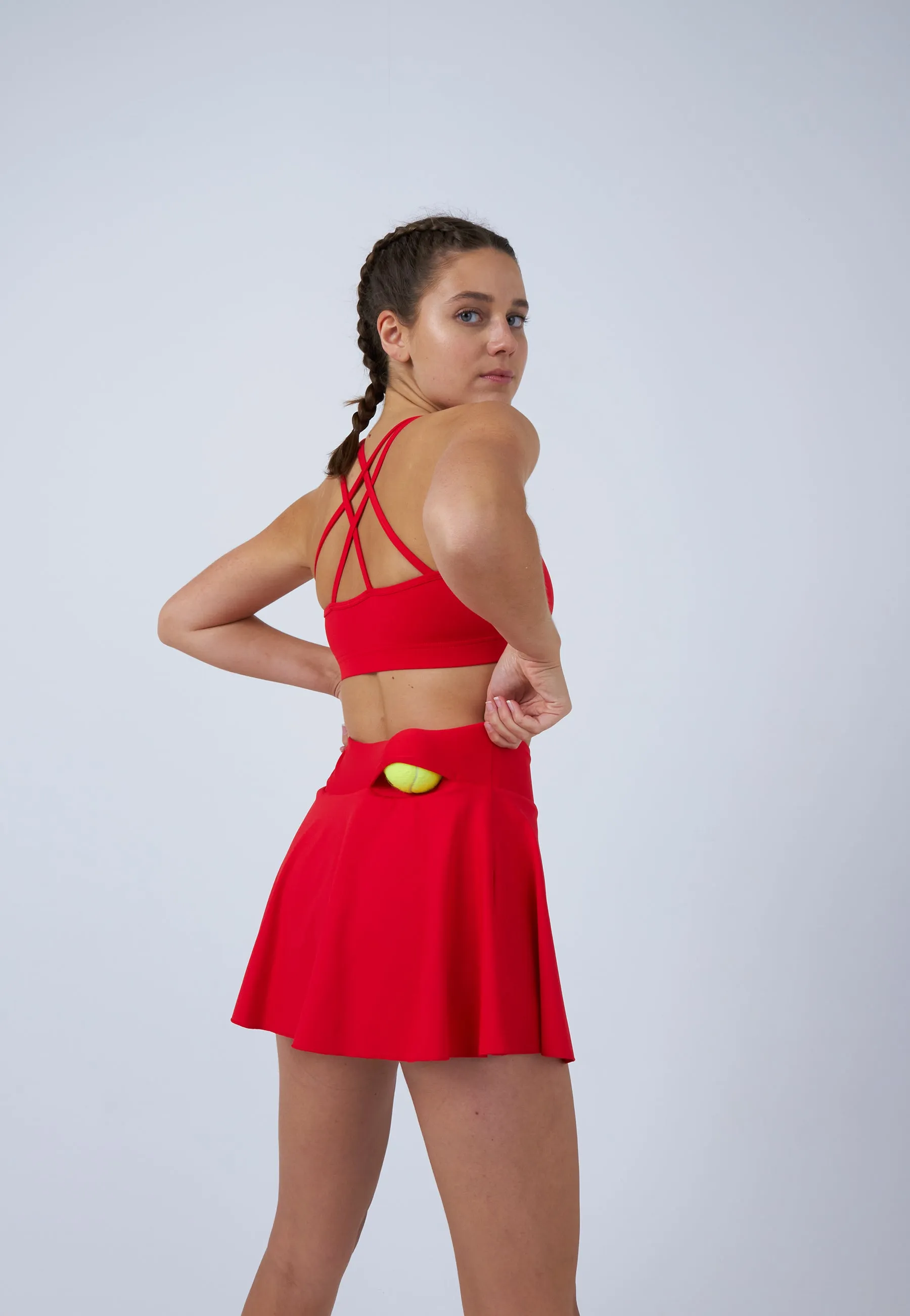 Advantage Ball Belt Tennisskirt / Skort, red