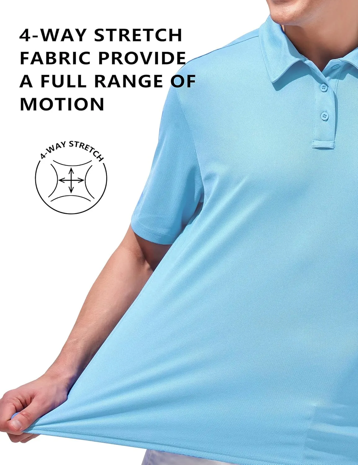 Aleture Men Polo T Shirts Polyester Performance Polos, Short Sleeve Collared Shirt for Business Casual Wear, Regular Fit
