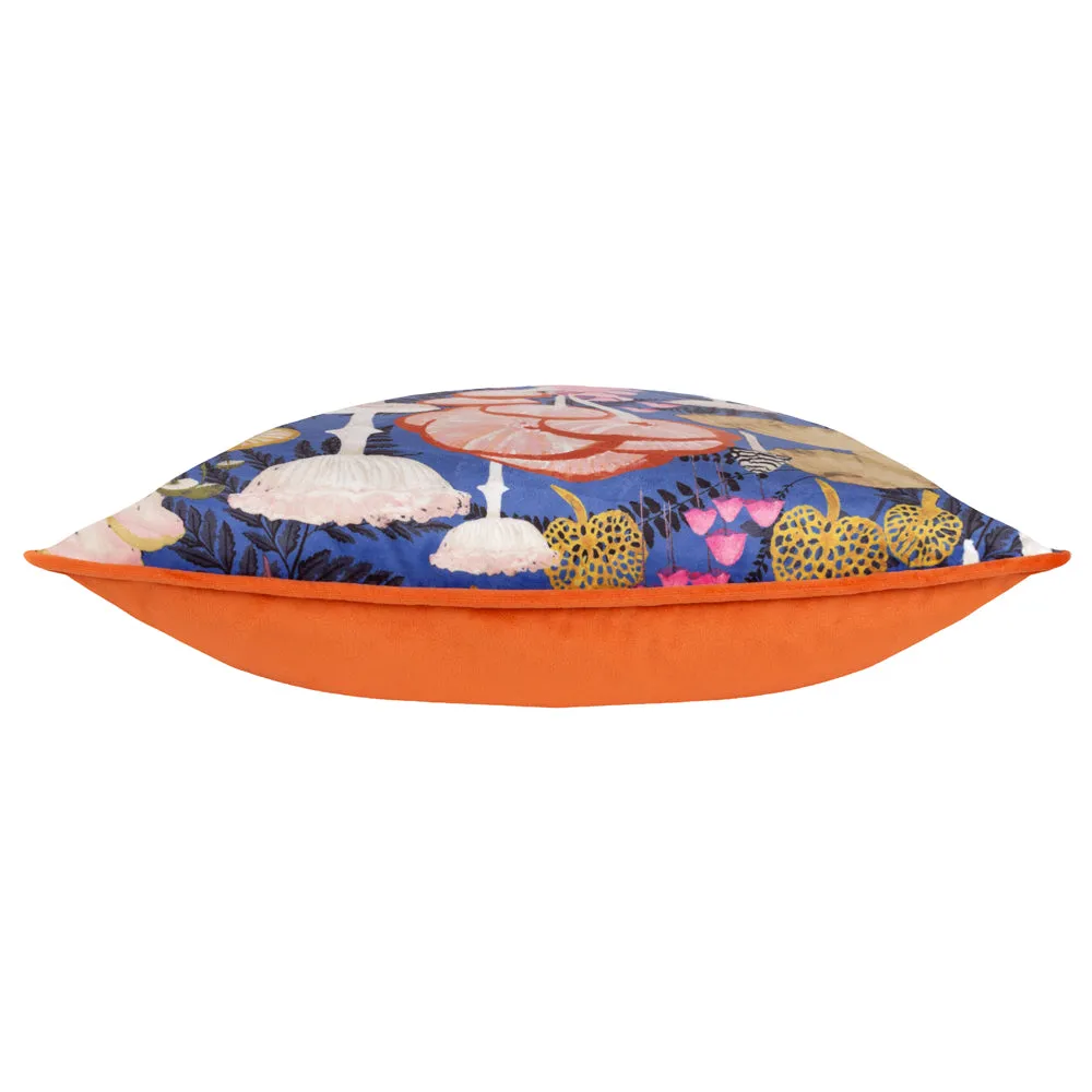 Amanita Mushroom Cushion Cobalt Blue
