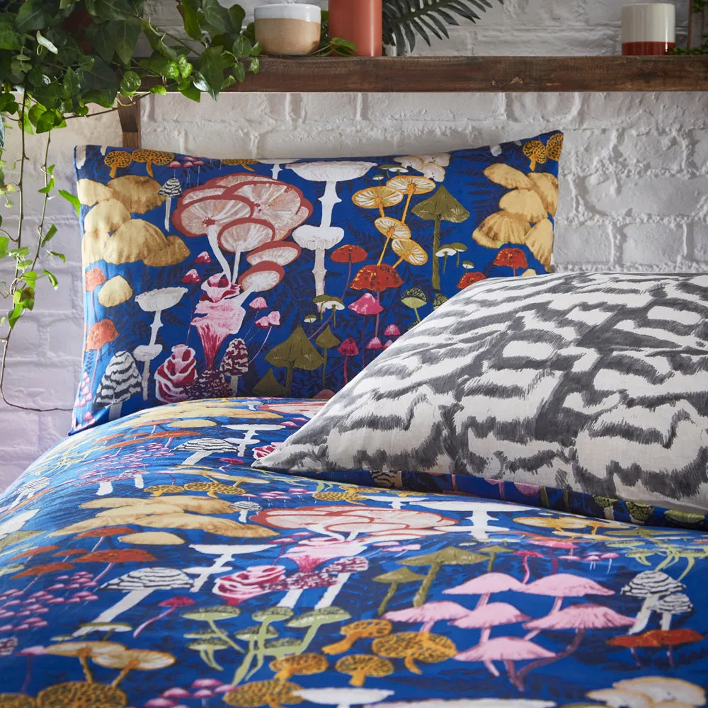 Amanita Mushroom Duvet Cover Set Cobalt