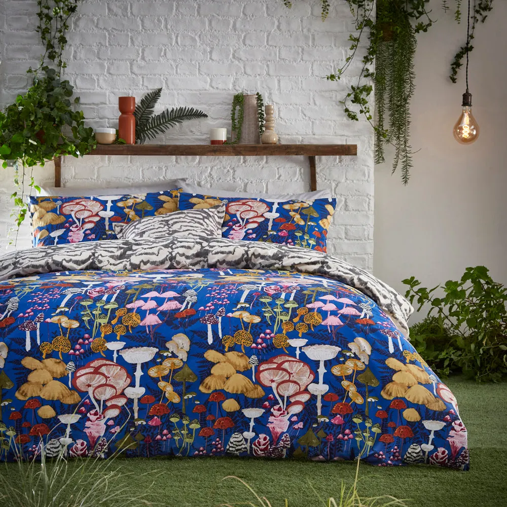 Amanita Mushroom Duvet Cover Set Cobalt