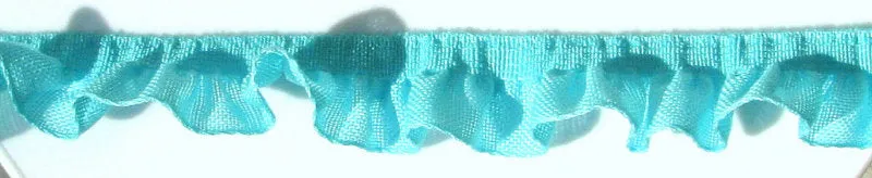 Aqua Cotton Ruffle Stretch Trim