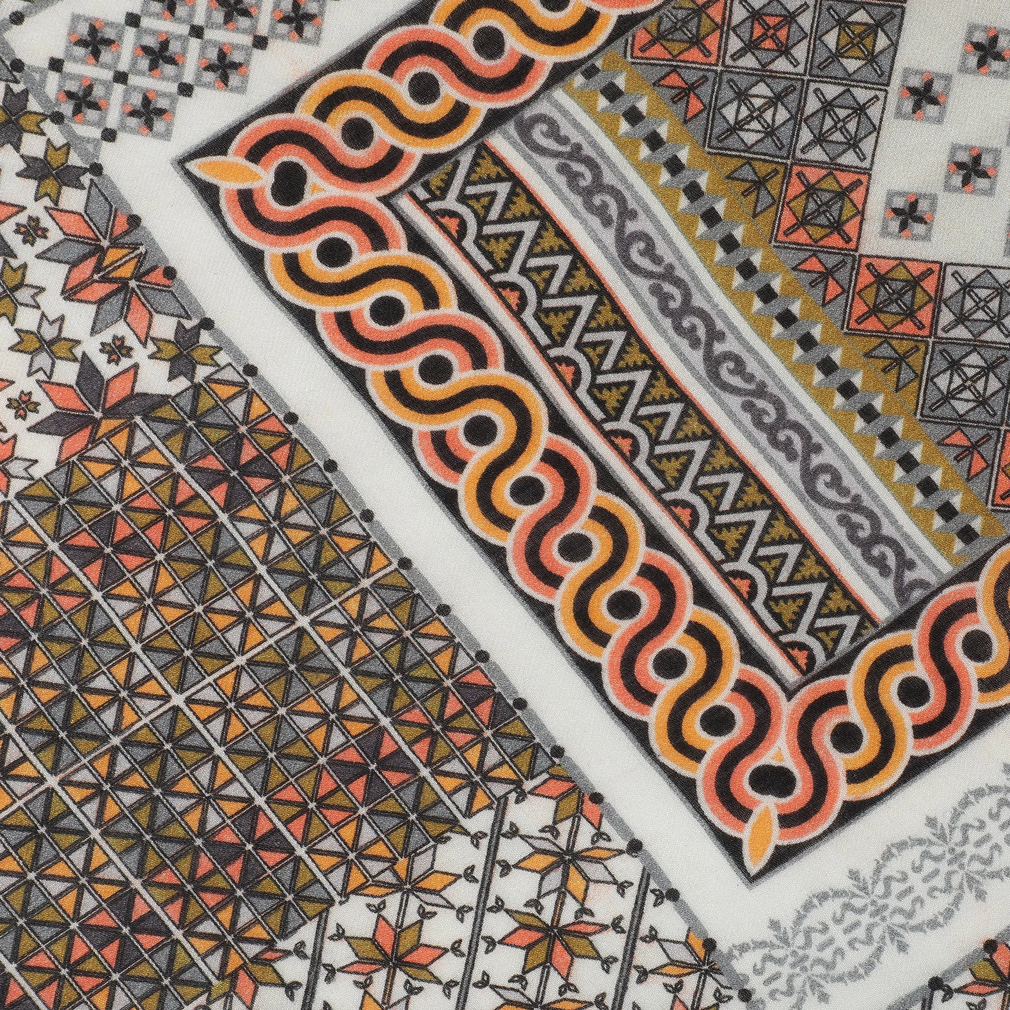 Arca Elegance Printed Offwhite Wool Stole