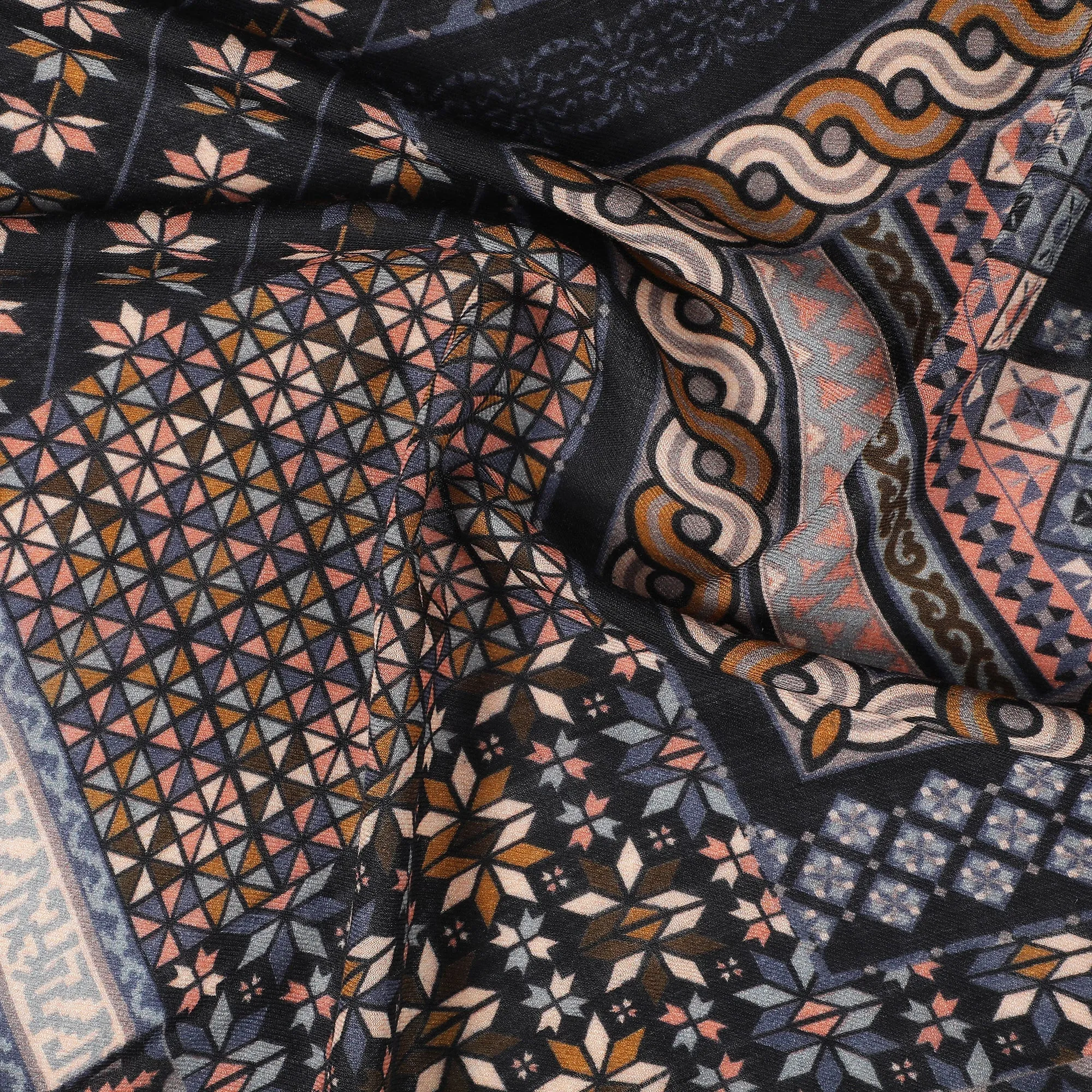 Arca Elegance Printed Offwhite Wool Stole