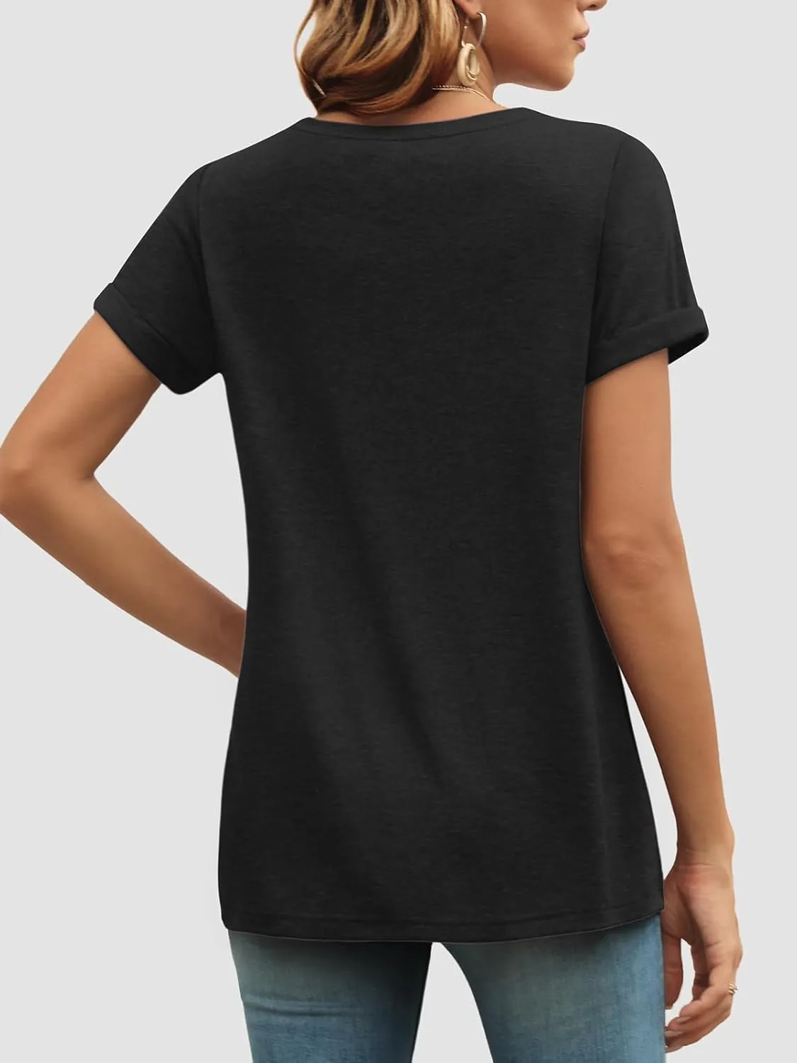 ATHMILE T Shirts Short Sleeve Scoop Neck Tees for Women Fashion Tops Trendy Casual Summer Outfits Clothes 2025