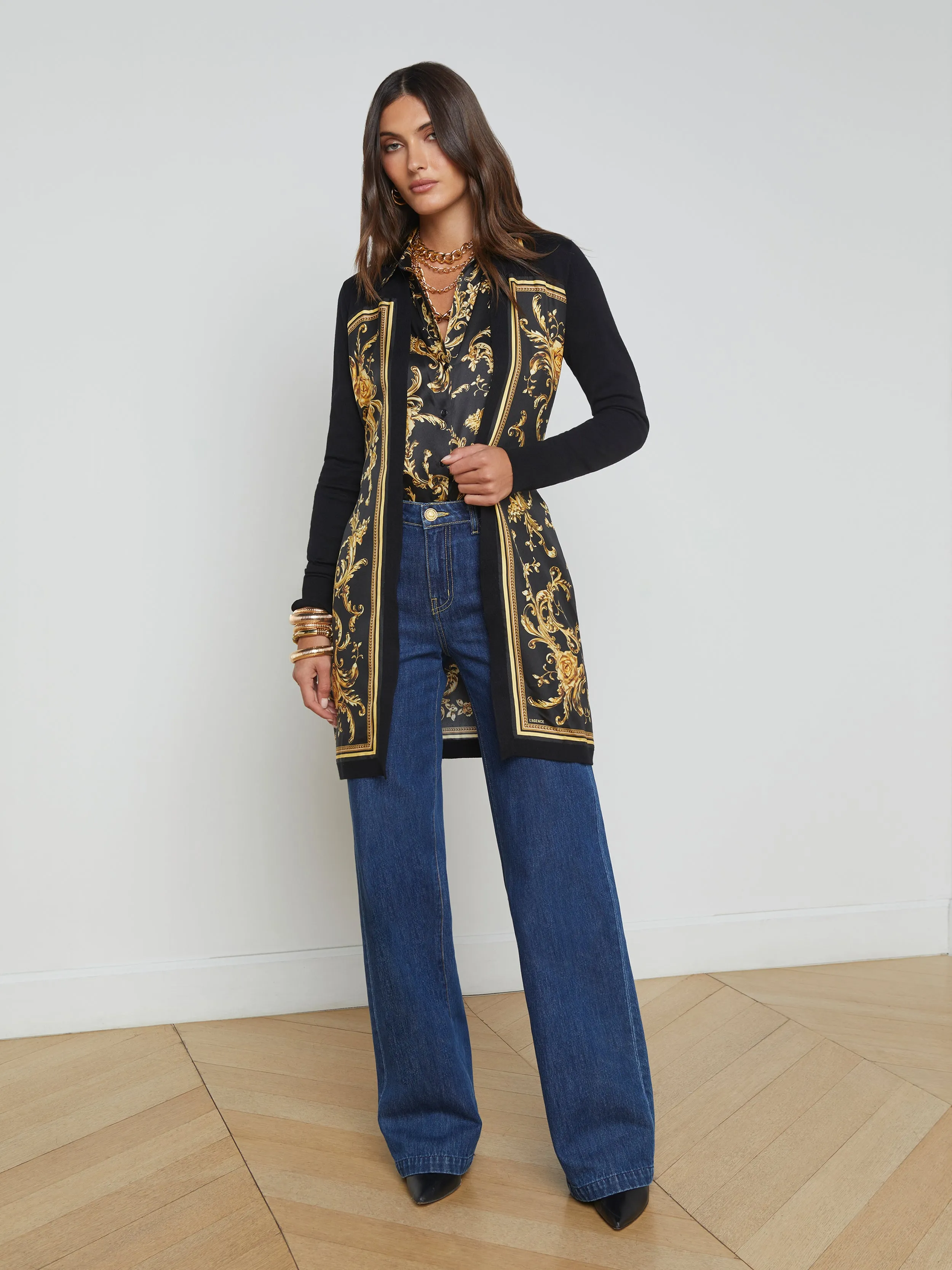 Beverly Silk Panel Cardigan