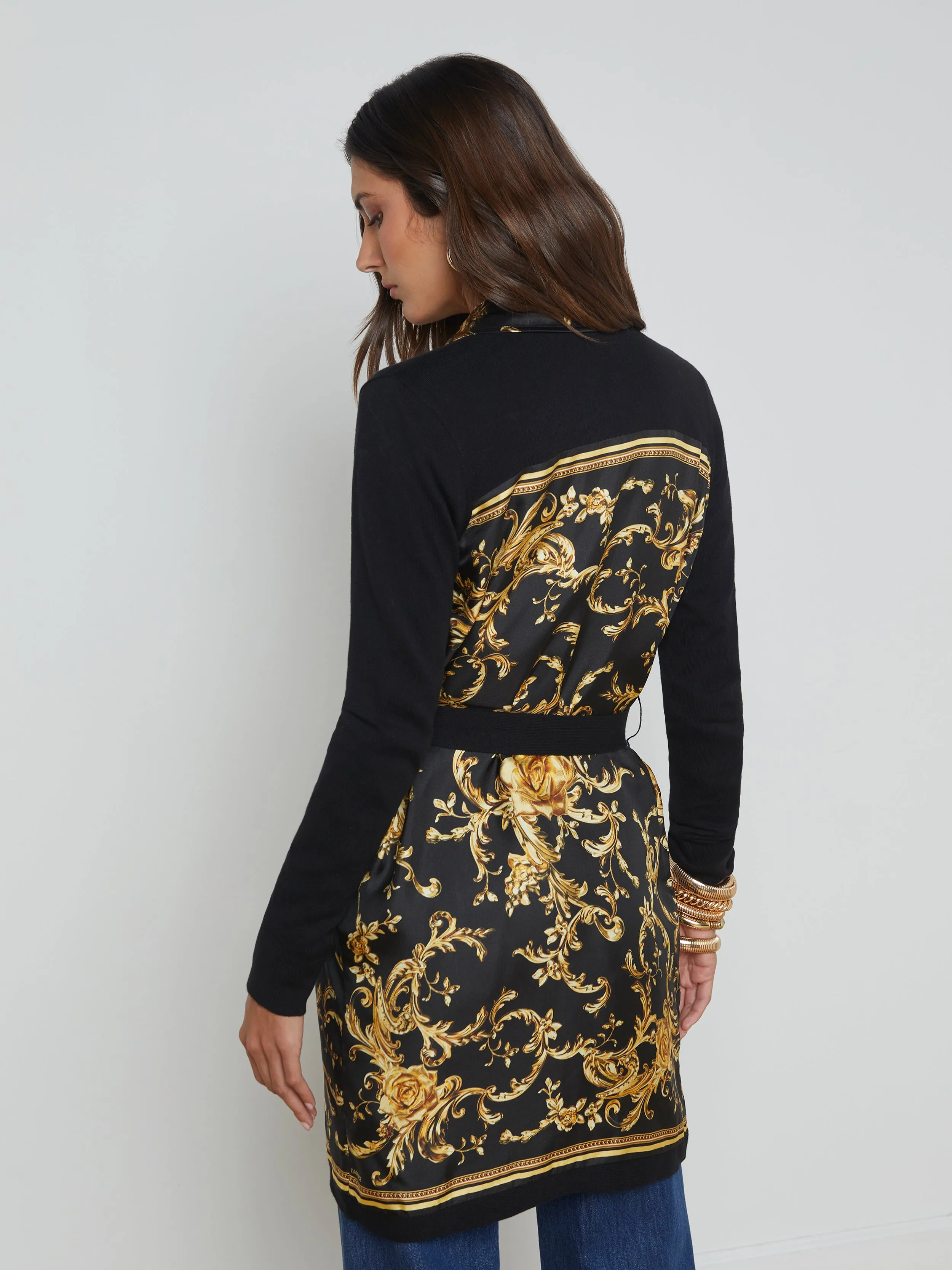 Beverly Silk Panel Cardigan