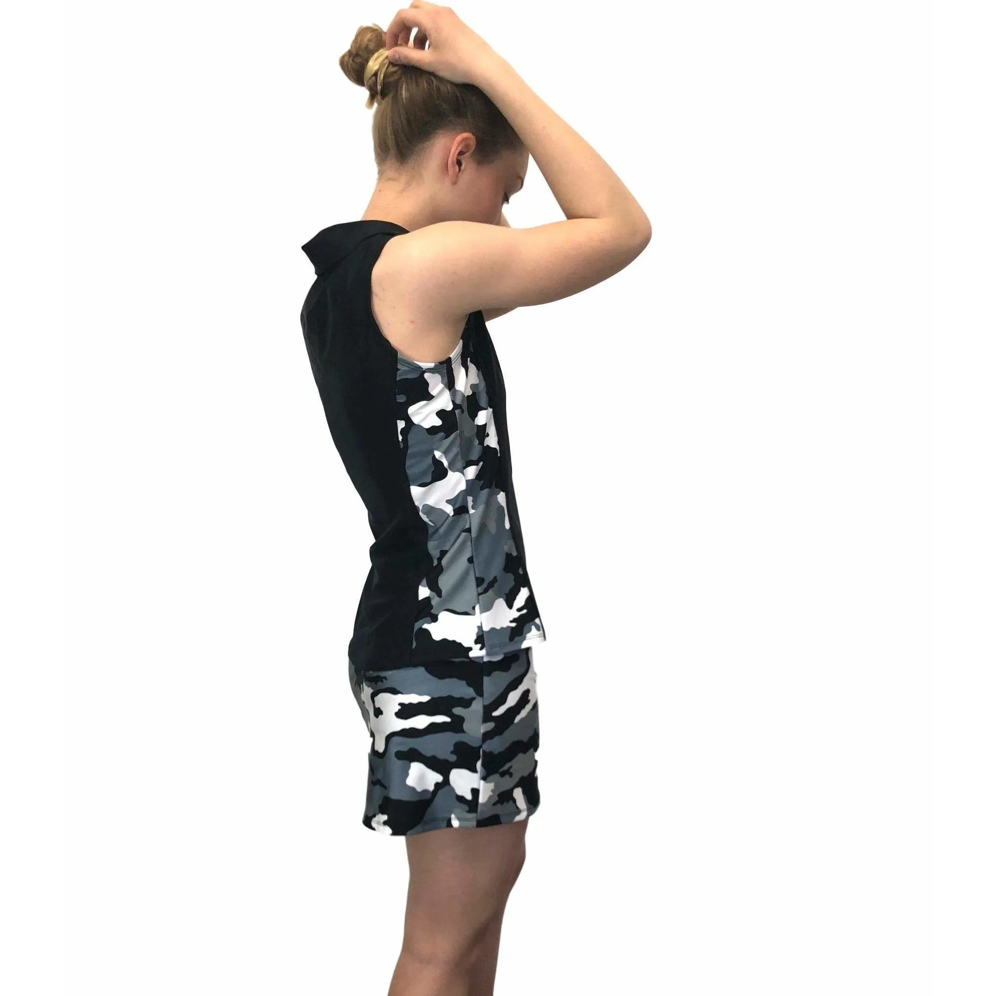 Black and White Camo Athletic Golf Outfit