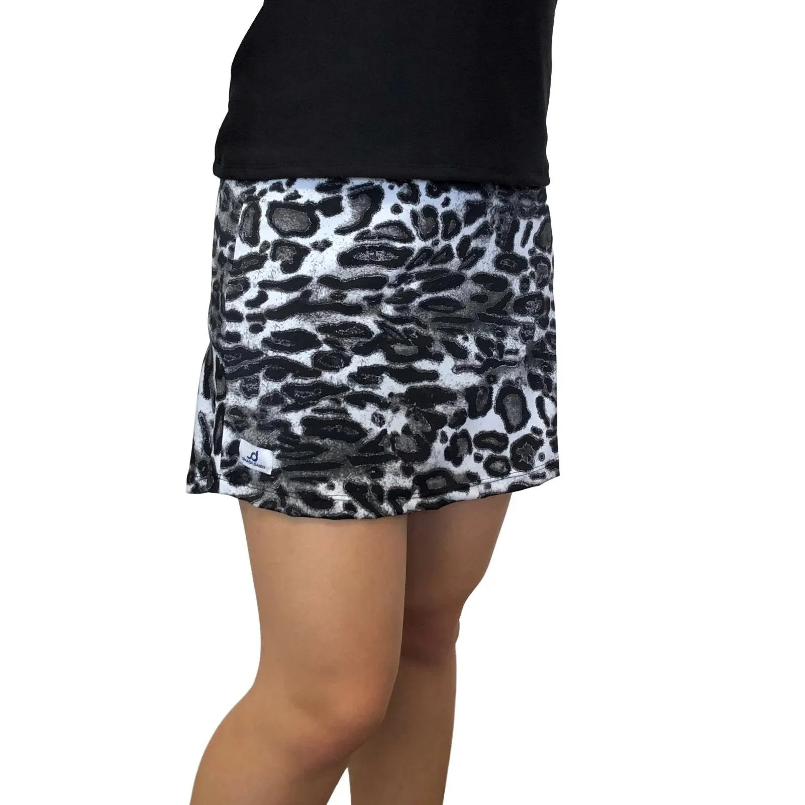 Black and White Leopard Print Athletic Slim Golf Skort