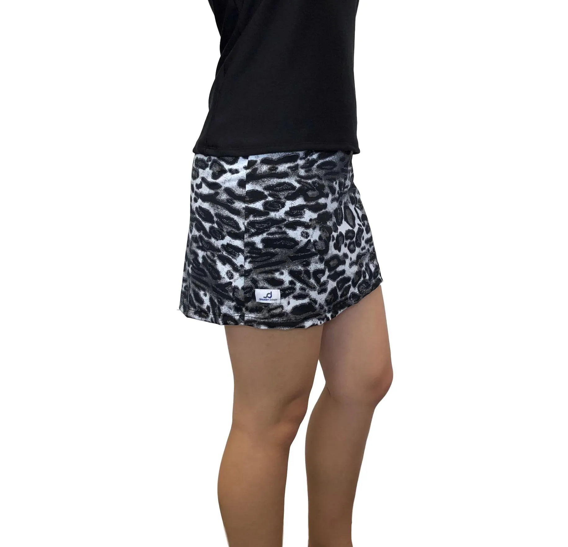 Black and White Leopard Print Athletic Slim Golf Skort