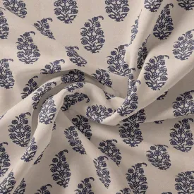Block Print Motif Digital Printed Fabric - Rayon
