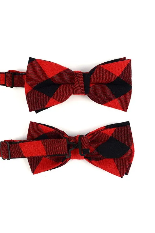 Bow Tie and Pocket Square Set - Black&Red