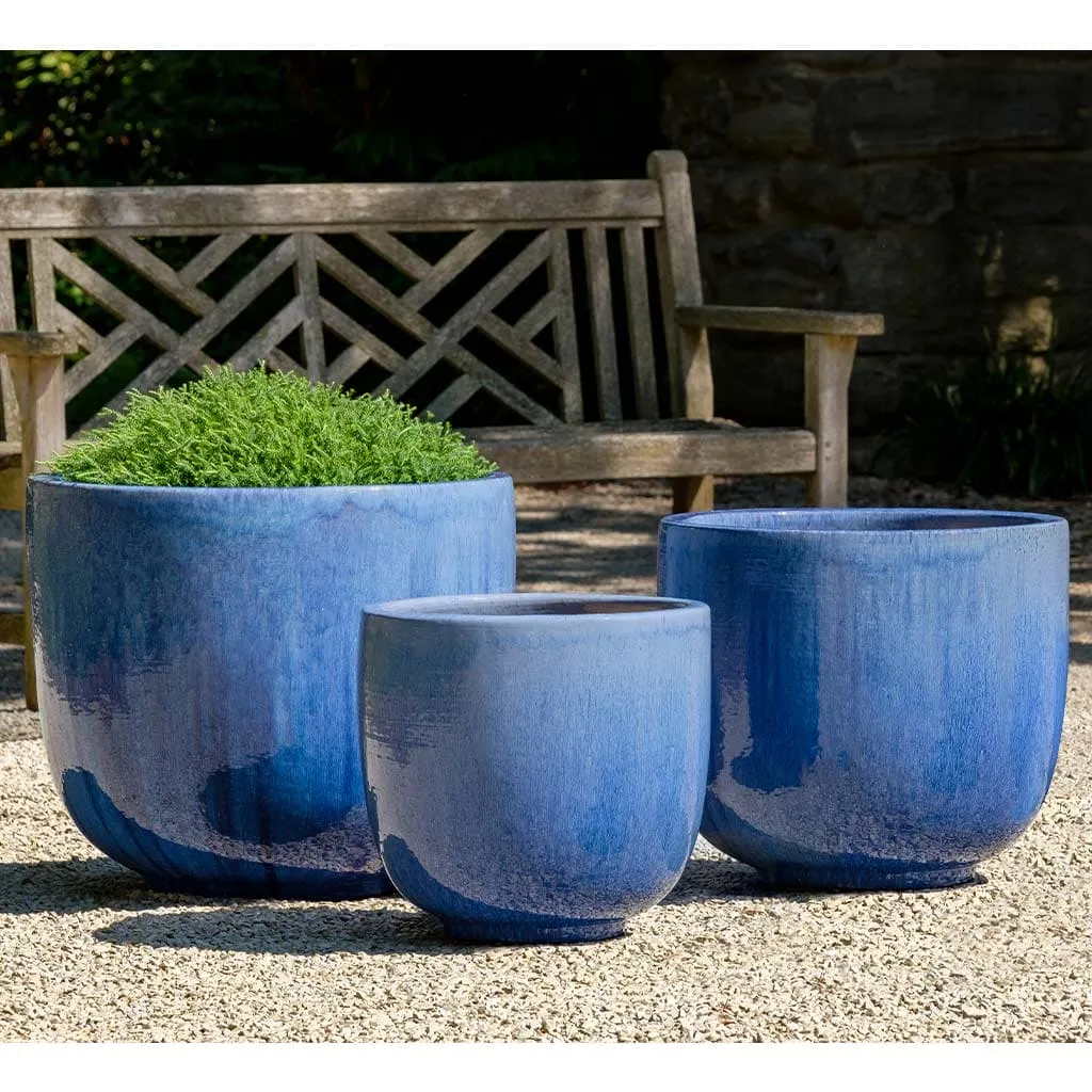 Campania International Mara Planter in Marrakesh Blue set of 3