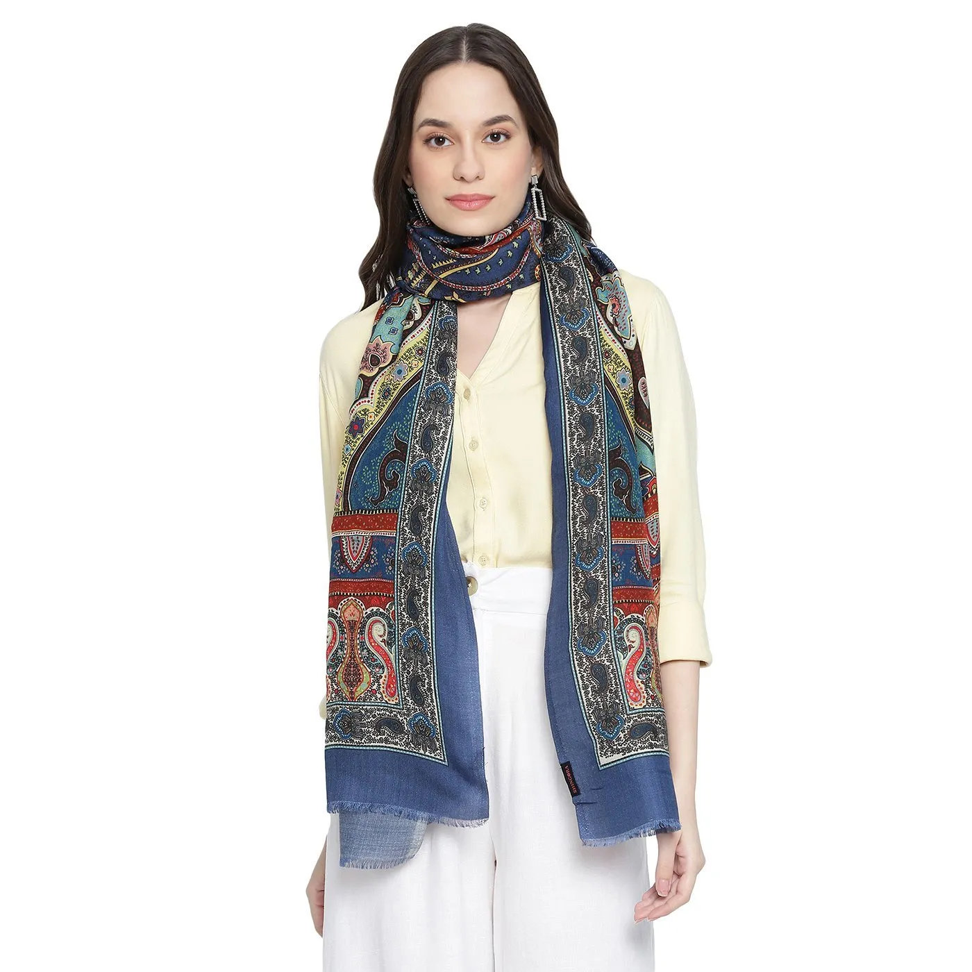 Cosmin Paisley Printed Woolen Stole