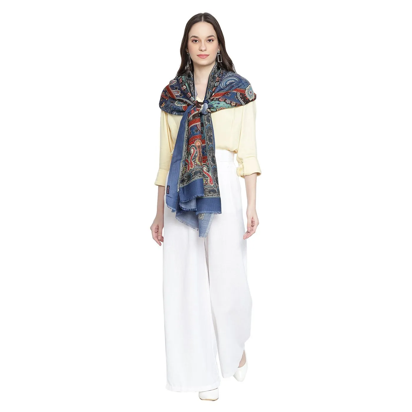 Cosmin Paisley Printed Woolen Stole