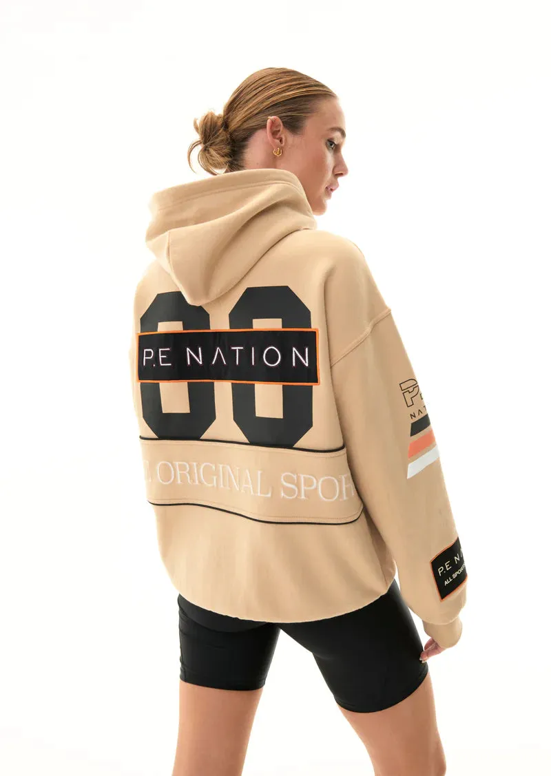 DEFENDING CHAMPION HOODIE IN BEIGE