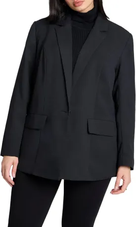 ELOQUII Women's Plus Size The Fluid Crepe Longline Blazer