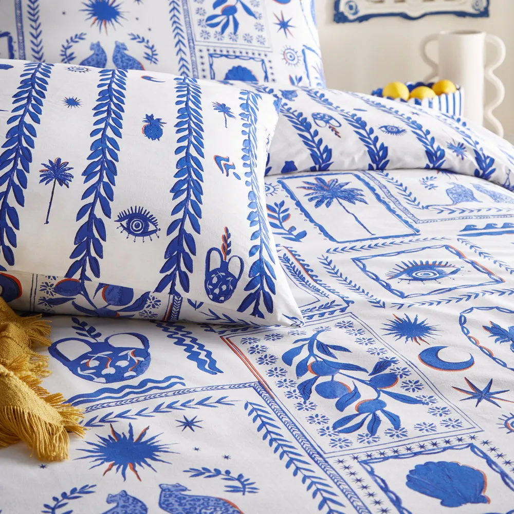 Frieze Abstract Duvet Cover Set Blue