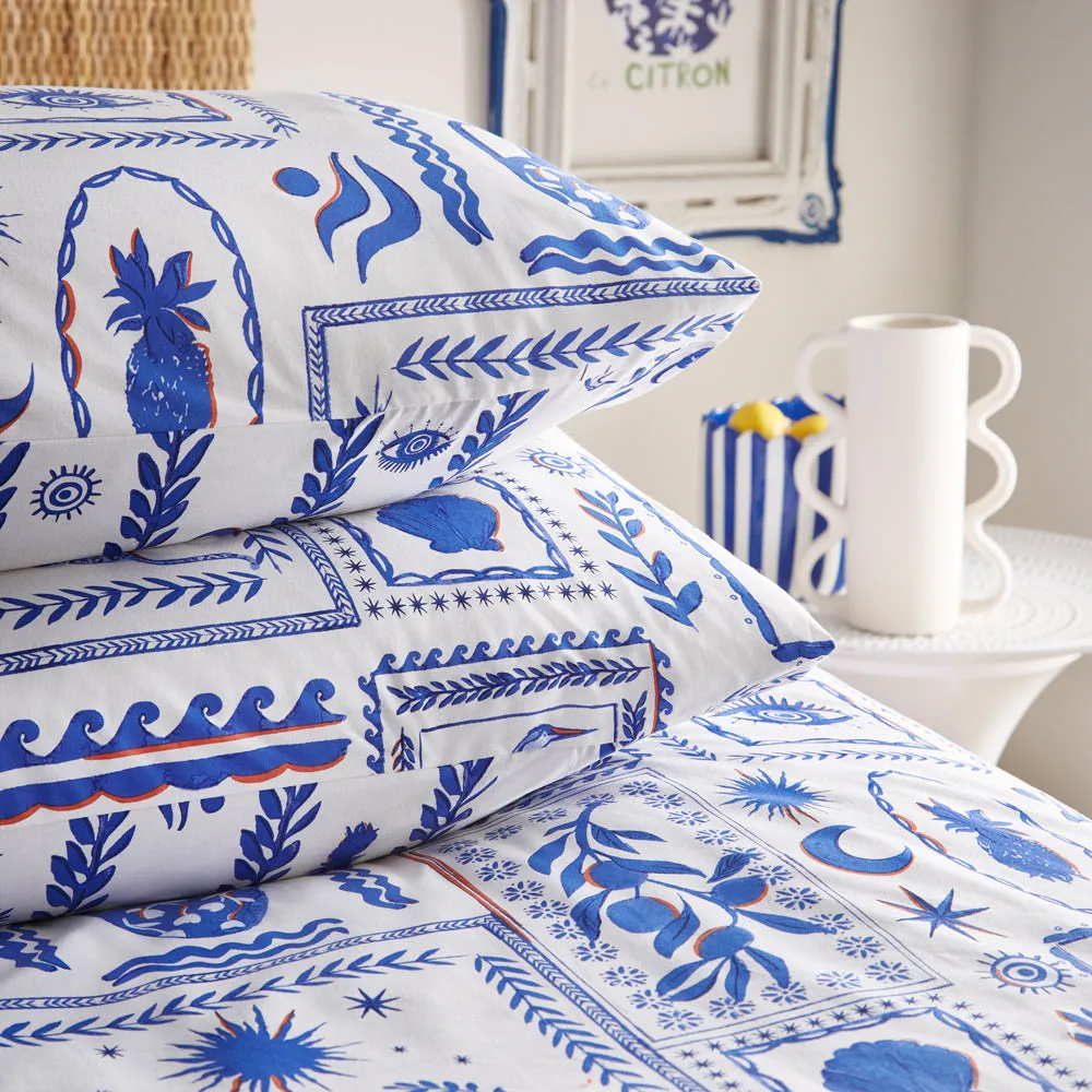 Frieze Abstract Duvet Cover Set Blue