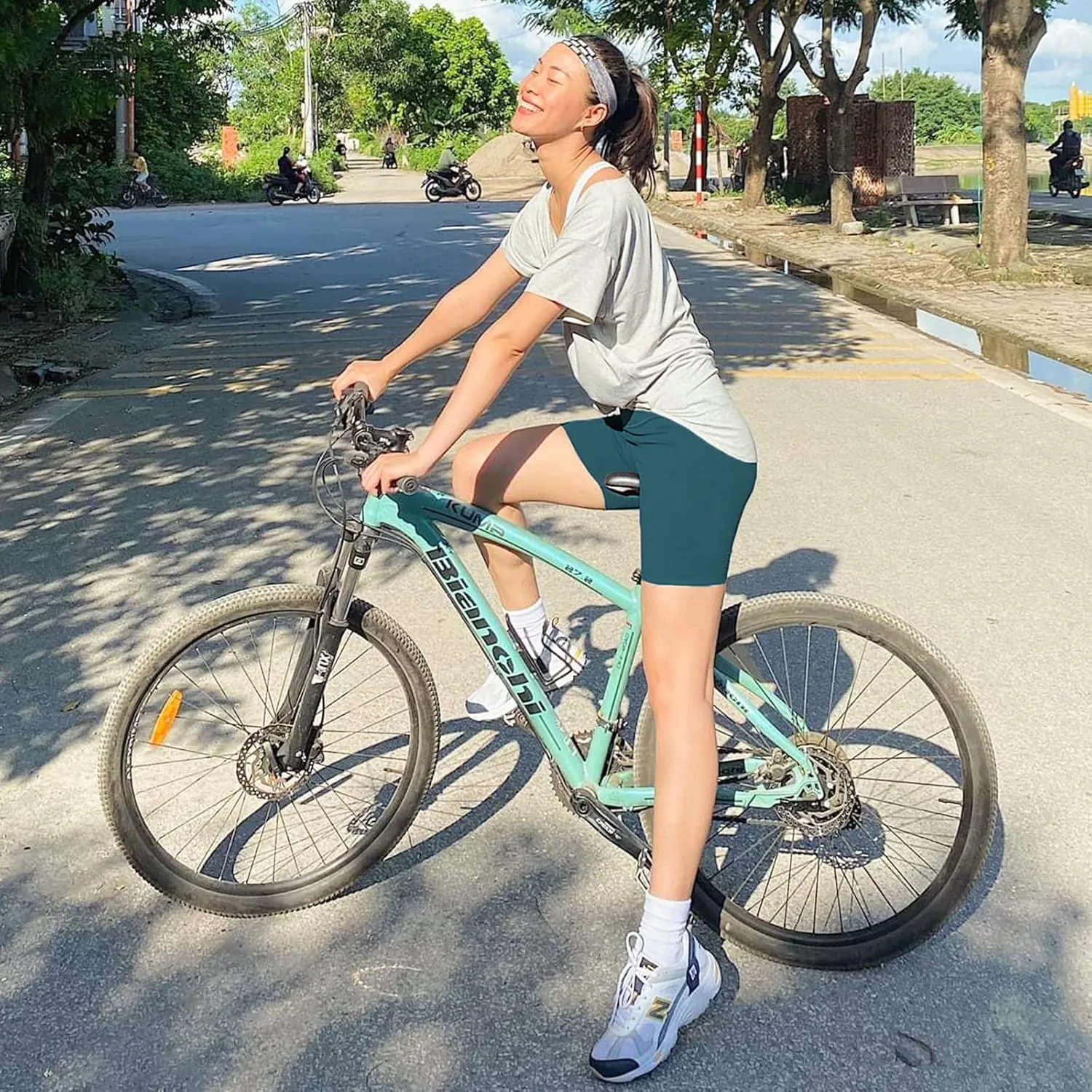 FULLSOFT High Waisted Biker Shorts for Women-5" Tummy Control Fitness Athletic Workout Running Yoga Gym Shorts