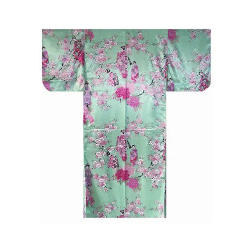 Girls' Yukata: Maiko & Cherry Flowers (Polyester)