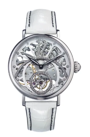 Grande Diva Mechanical Swiss-Made Skeleton White Ladies Watch 16550010