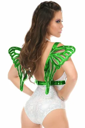 Green Hologram Large Butterfly Wing Body Harness