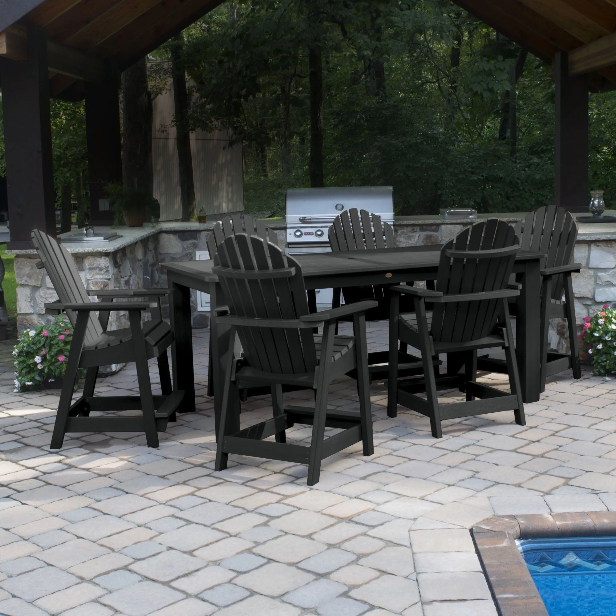 Hamilton 7pc Outdoor Dining Set 42in x 84in - Counter Height