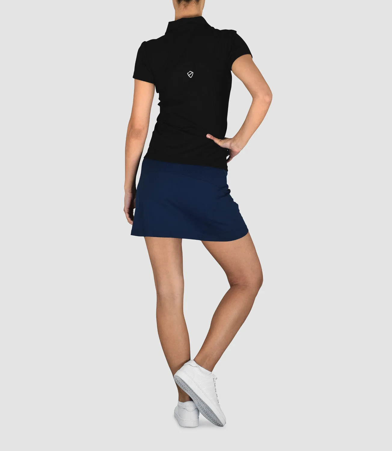 Isabella Merino Zip Neck Polo - Black