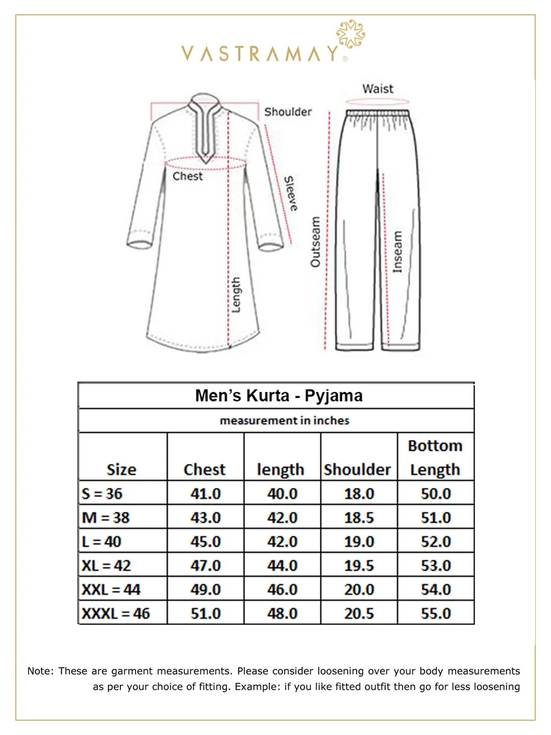 Jashvi Men's Red Paisley Brocade Silk Kurta And Solid Pyjama Set