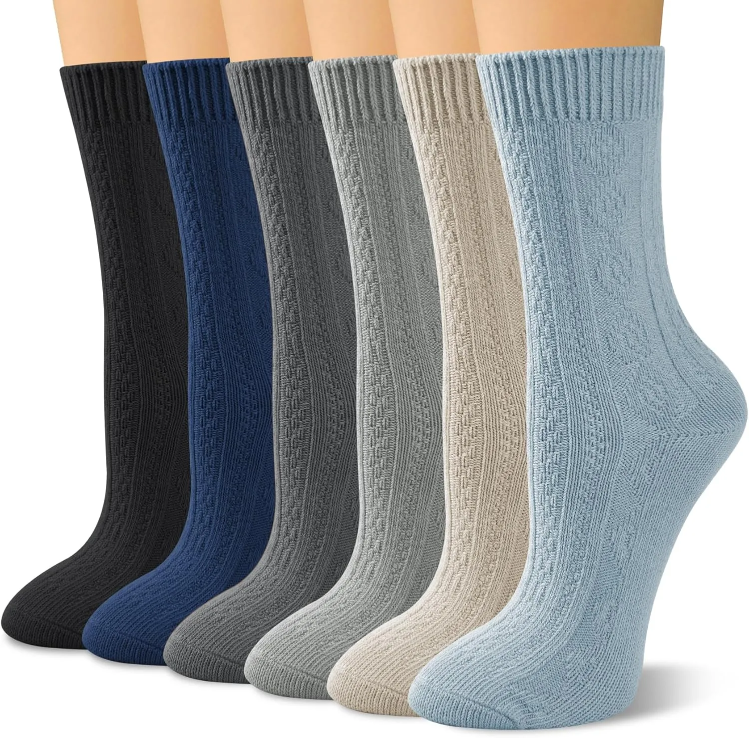 Justay Crew Socks for Women - Soft Knit Boot Calf Comfortable Cute Dress Cotton Socks Gifts