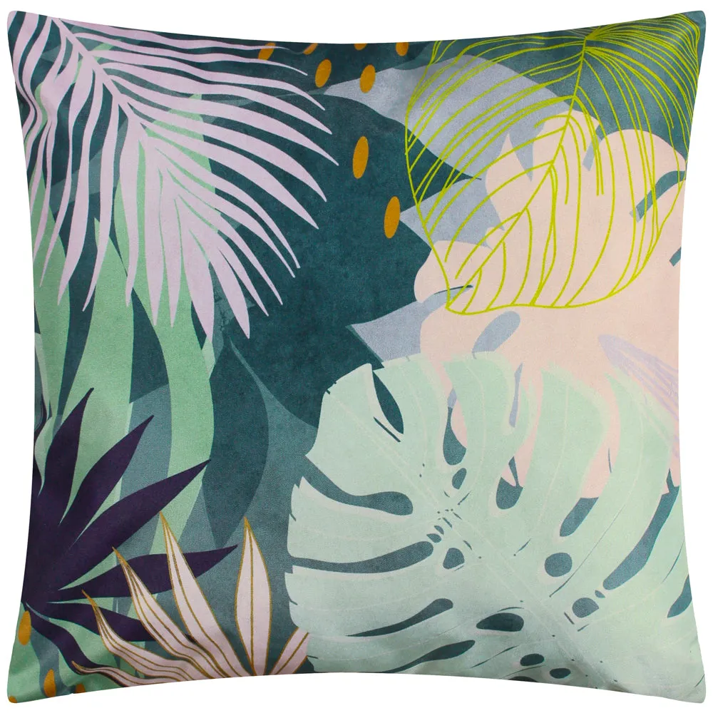 Leafy Outdoor Cushion Teal
