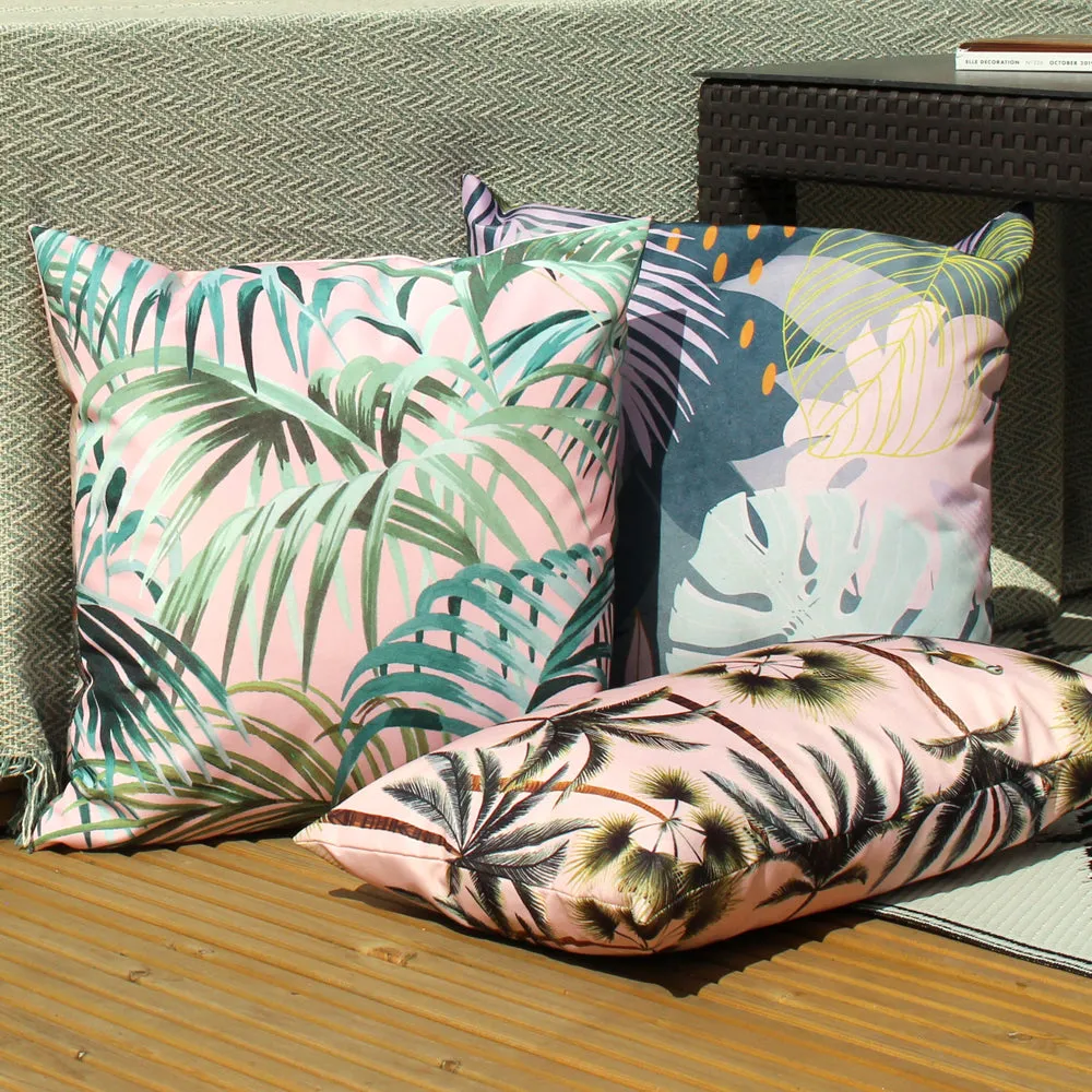 Leafy Outdoor Cushion Teal