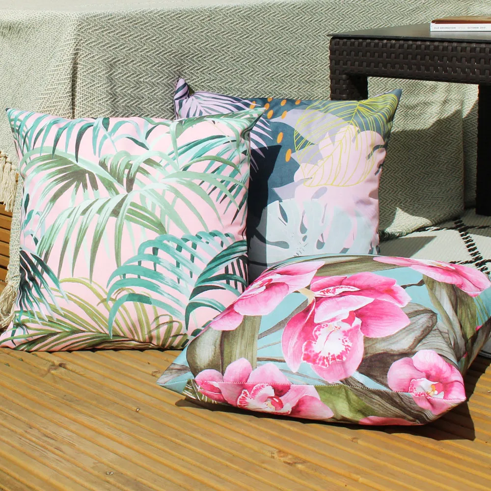 Leafy Outdoor Cushion Teal