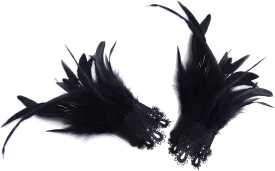 L'VOW Real Nature Feather Cuffs for Game Party Halloween Pack of 2