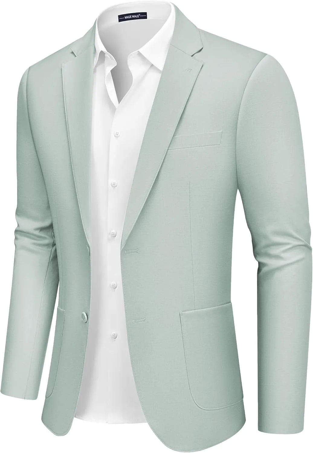 MAGE MALE Mens Blazer Casual Linen Sport Coat Lightweight Two Buttons Suit Jackets