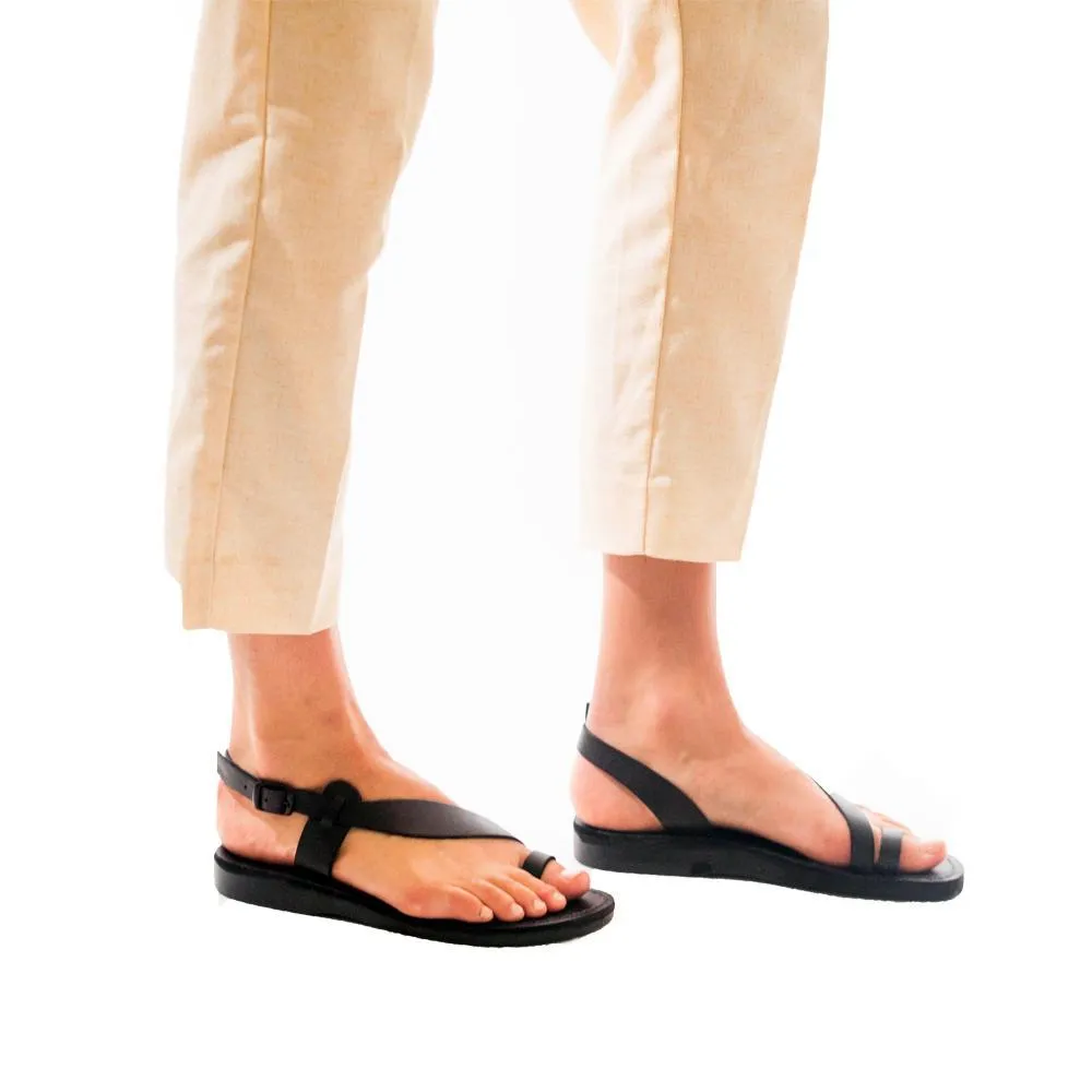 Mia - Leather Backstrap Sandal | Black