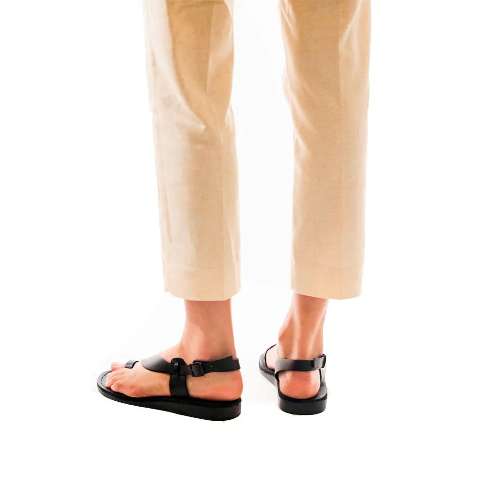 Mia - Leather Backstrap Sandal | Black