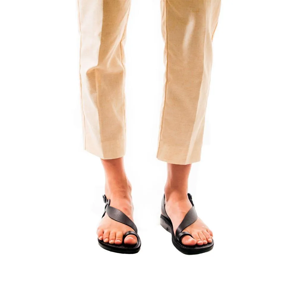 Mia - Leather Backstrap Sandal | Black