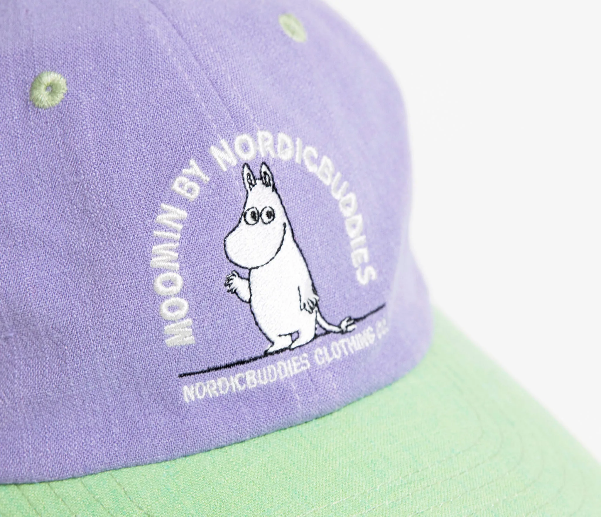 Moomintroll's Greeting Adult Cap - Pastel Green & Lilac