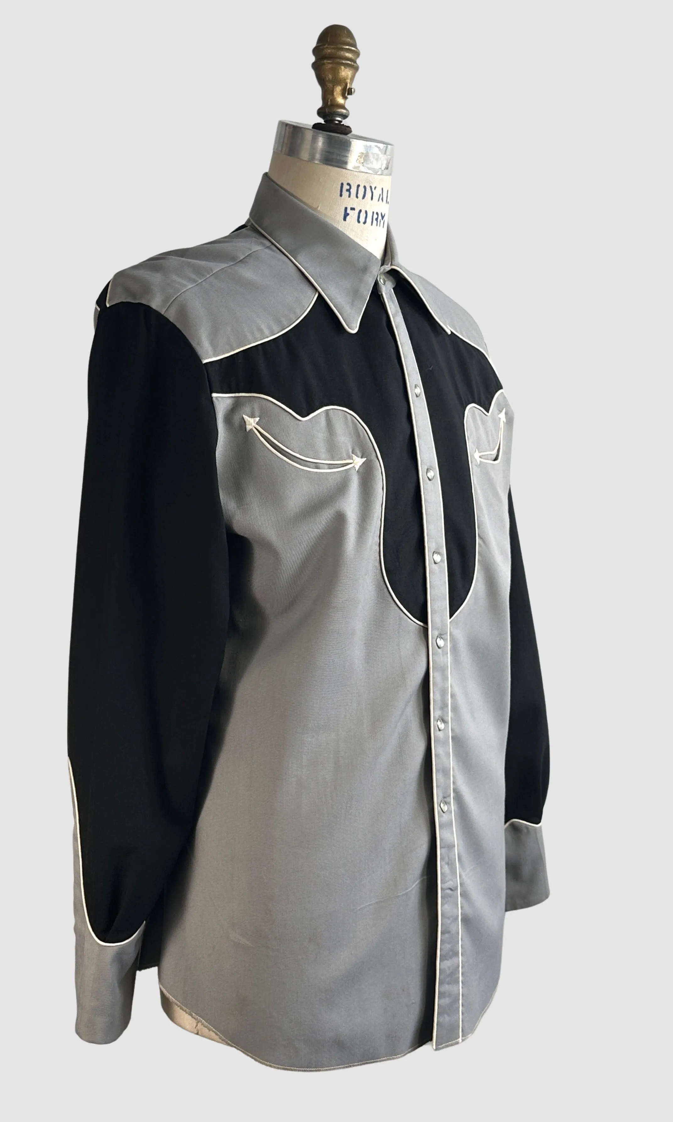 NATHAN TURK 50s Two Tone Western Shirt • Mens Large