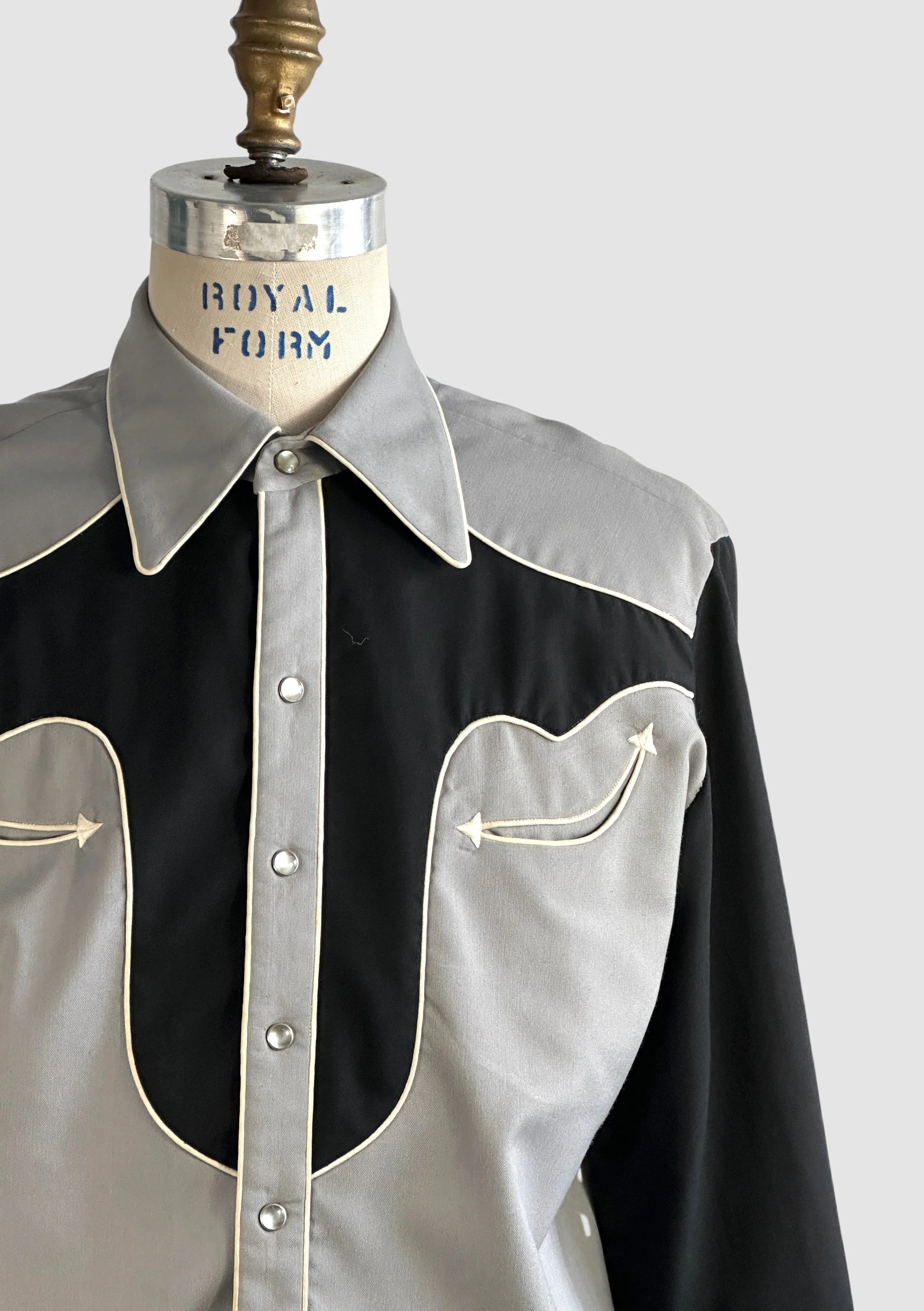 NATHAN TURK 50s Two Tone Western Shirt • Mens Large